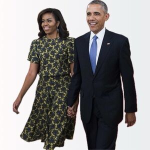 Michael Kors Collection Michelle Obama's $1750 Paisley Silk Georgette Dress 10